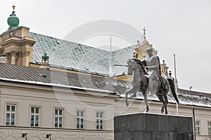 Prince Jozef Poniatowski equestrian statue in Warsaw, Poland.