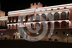 Prince\'s Palace of Monaco at night