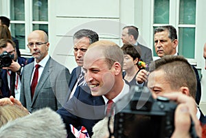 Prince William among the crowds in Warsaw