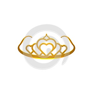 Princes tiara crown or royal diadem logo Ideas. Inspiration logo design. Template Vector Illustration. Isolated On White