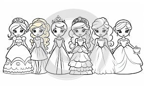 A princess and a princess coloring pages