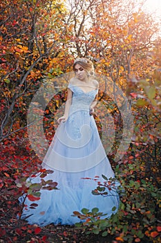 Princess in the autumn garden