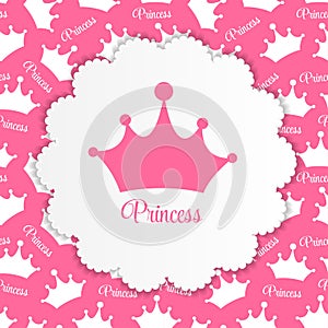 Princess Background with Crown Vector