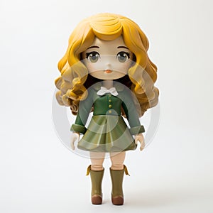 Charming Anime Girl Figure In Green Clothing - Sofia Vinyl Toy photo