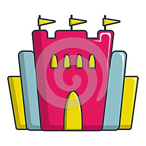 Princess castle icon, cartoon style