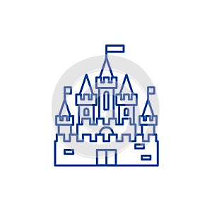 Princess castle line icon concept. Princess castle flat  vector symbol, sign, outline illustration.