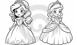 A princess and a princess coloring pages