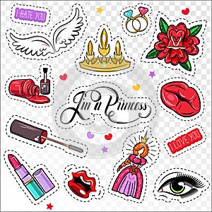 Princess Comic Patches Set