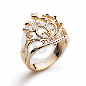 Princess Crown Gold Ring - Kilian Eng, Oskar Schlemmer, Patrick Dougherty Inspired