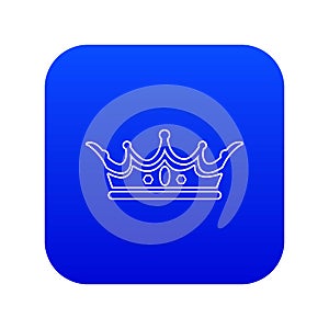 Princess crown icon blue vector