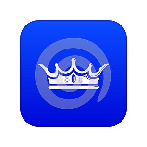 Princess crown icon blue vector