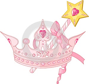 Princess crown and magic wand