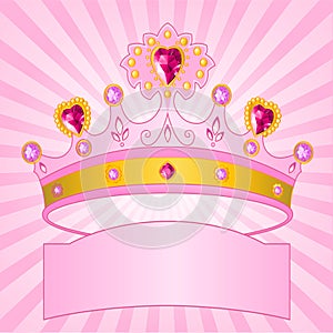 Princess Crown on radial background