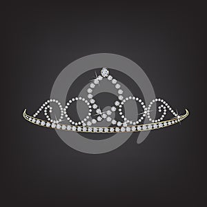 Princess crown tiara vector symbol