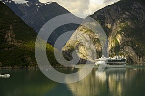 Princess cruises ship and mountains