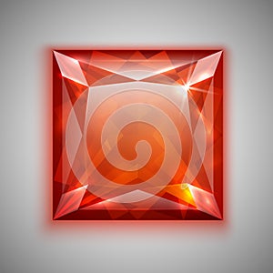Princess cut ruby illustration
