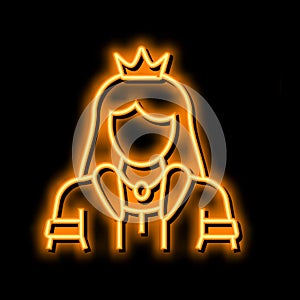 princess fairy tale neon glow icon illustration