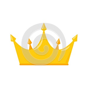 Princess Golden Crown Icon in Flat Style Isolated on white Background Vector Illustration EPS10