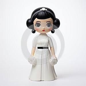 Princess Leia Vinyl Toy In Chiho Aoshima Style - White Dress, Cartoonish Design