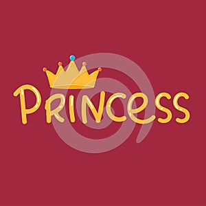 Princess pink title. Design element for girls.