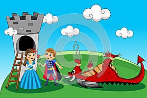 Princess Prince Dragon Tower Rescue Kids Tale