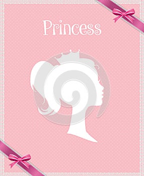 Princess or Queen Profile Silhouette with Crown