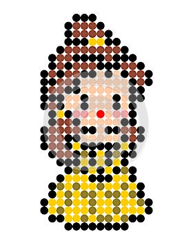 A princess's dot pattern, for cross stitch patterns and beading patterns