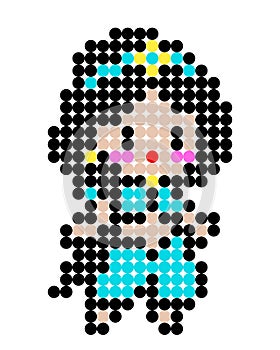 A princess's dot pattern, for cross stitch patterns and beading patterns