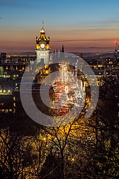 Princess street and Balmoral tower