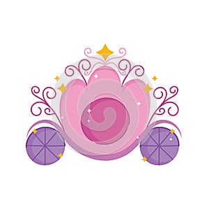 princess tale fairy carriage cartoon isolated design