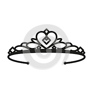 Princess tiara. Simple flat vector illustration