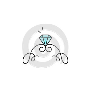 Princess tiara vector illustration icon