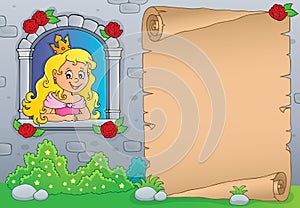 Princess in window theme parchment 1