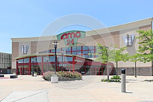 AMC and IMAX sign at the AMC Century City theaters at the New Jersey.