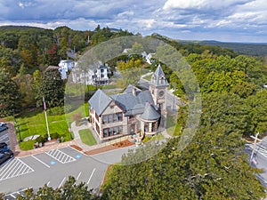 Princeton Public Library aerial view, Princeton, MA, USA photo
