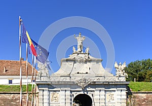 Detail of the main gate of the medieval fortress of Alba Iulia.