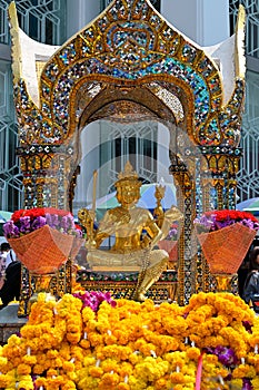 Principal image of Mahabrahma at the Erawan Shrine, Bangkok, commonly referred to as the Four-Faced Buddha