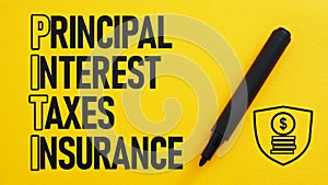 Principal, interest, taxes, insurance PITI is shown using the text