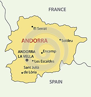 Principality of Andorra - vector map photo