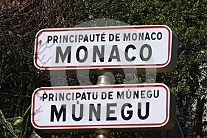 Principality of Monaco sign