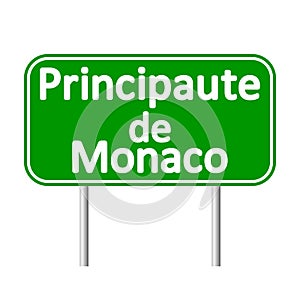 Principaute de Monaco road sign.