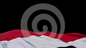 Principiality of Sealand fabric flag waving on the wind loop. Principiality of Sealand embroidery stiched cloth banner swaying on