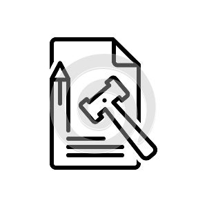 Black line icon for Principle, truth and law