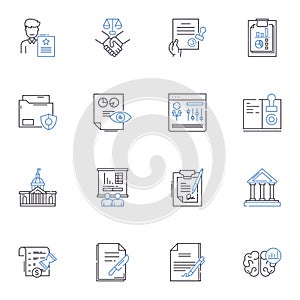 Principle line icons collection. Integrity, Ethics, Morals, Hsty, Values, Truthfulness, Accountability vector and linear