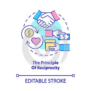 The principle of reciprocity concept icon
