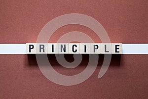 Principle word concept on cubes photo