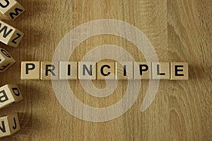 Principle word from wooden blocks