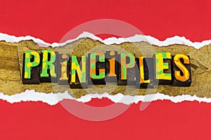 Principles ethics integrity honesty value trust morality responsibility teamwork