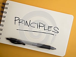 Principles, Motivational Words Quotes Concept photo