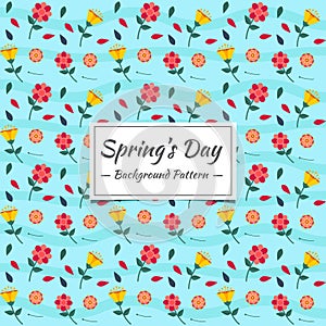 Pring Seamless pattern flowers